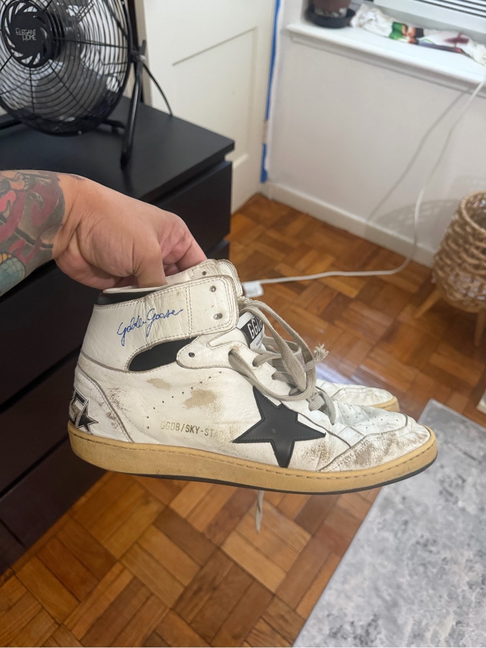 Golden Goose Sky-Star High-Top Sneakers Size 43